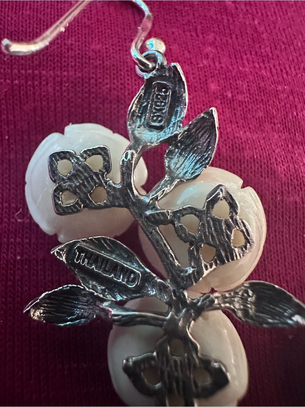 Sally C. Treasures. Handcrafted Cream Rose Cluster Coral  Set Sterling Silver - Picture 8 of 10